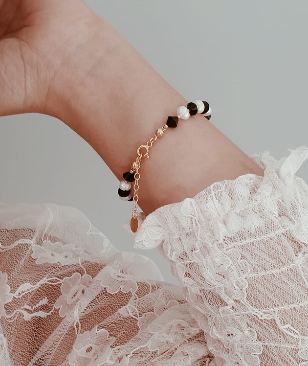 bransoletki z kamieni naturalnych Perły i kryształy Swarovski bransoletka