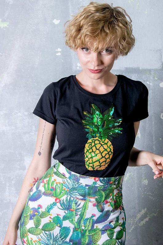 t-shirt damskie Koszulka z ananasem