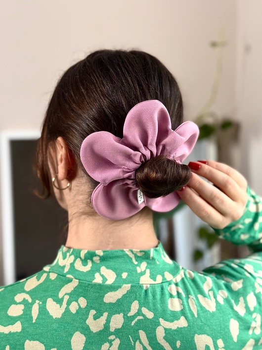 gumki do włosów Flower Scrunchie Róż