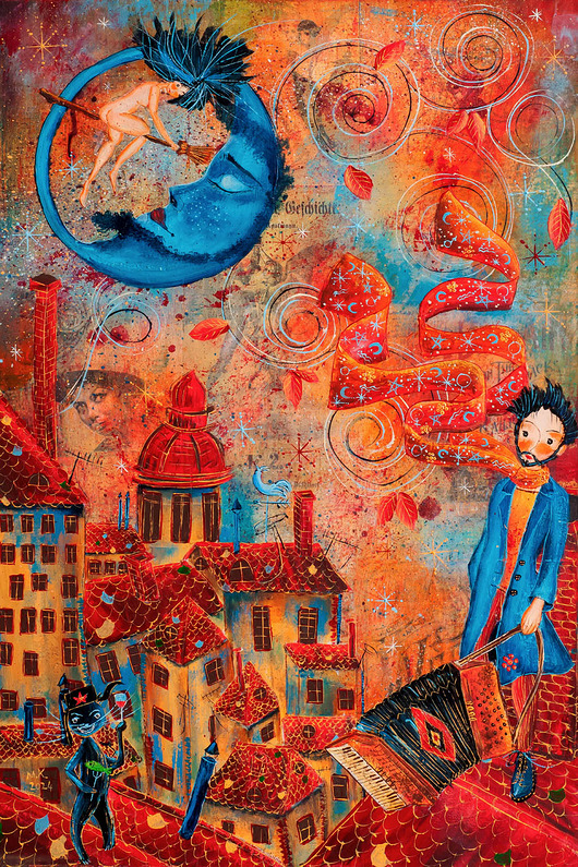 grafiki i ilustracje Voland na dachu (canvas)