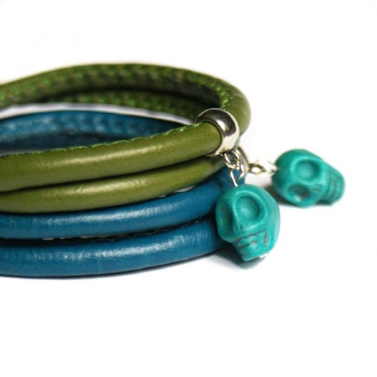 komplet bransoletek TEAL & OLIVE GREEN kaktusia