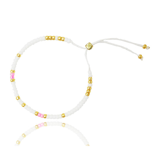 Bransoletka Minimal - White and Pink Ilovehandmade