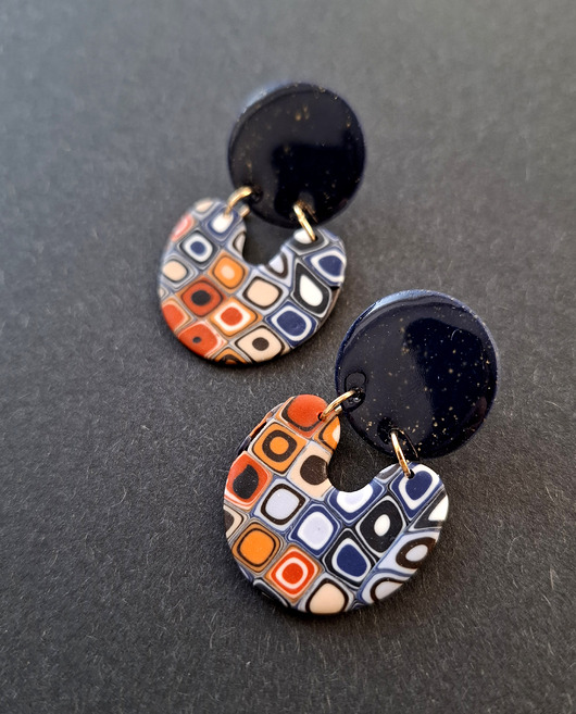 kolczyki z masy plastycznej Kolczyki barwne odbicia no1