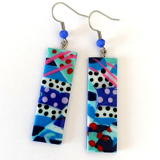 kolczyki z masy plastycznej Kolczyki Geometryczne