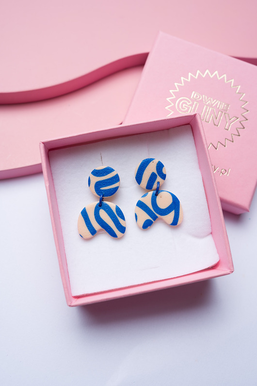 kolczyki z masy plastycznej Wiszące kolczyki sztyfty MINI