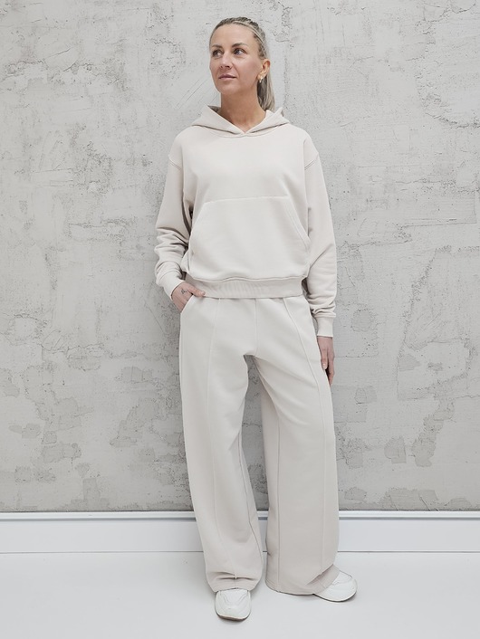 komplety damskie Komplet oversized kangurka i szerokie spodnie wide leg Cloud