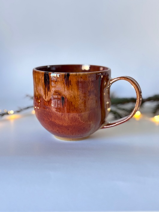 kubki Kubek ceramiczny głęboki brąz