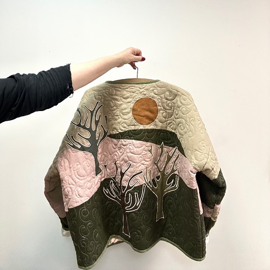 kurtki damskie Kurtka lniana, patchworkowa Leśna Toń 2