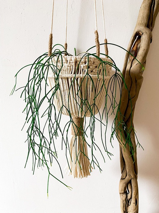 kwietniki Kwietnik makrama  Boho ecru