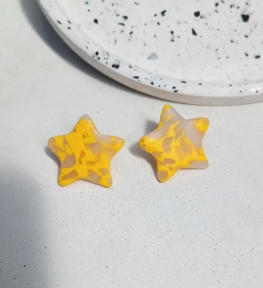 kolczyki z masy plastycznej Kolczyki  Gwiazdki Mix&Match