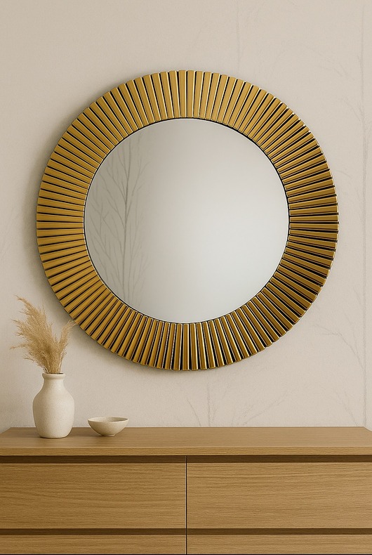 lustra stojące i wiszące Lustro okrągłe złote dekoracyjne 50cm,60cm,70cm,80cm.