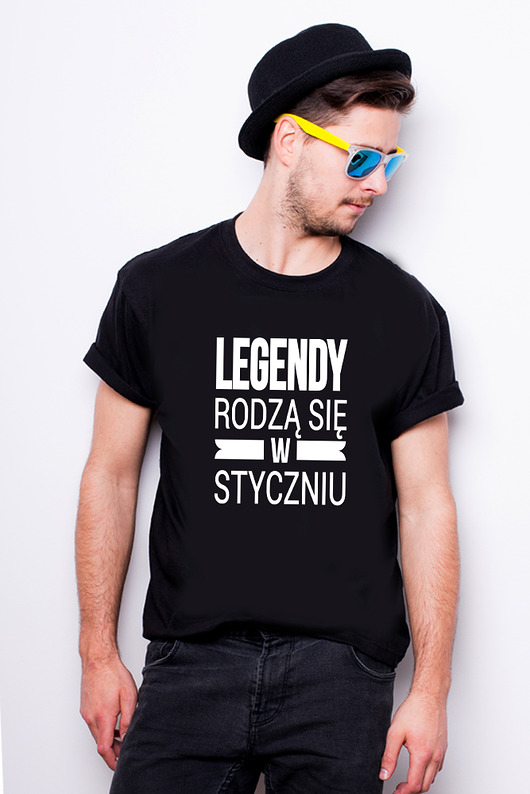T-shirt męski -legendy rodzą się w styczniu AllbagAllprints