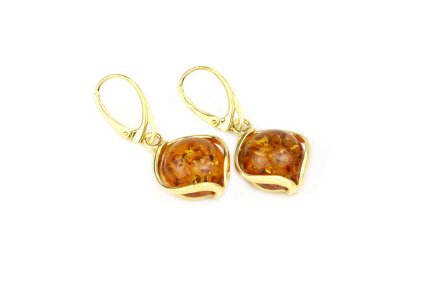 Earrings Bursztyn Koniakowy złoto Brazi Druse Jewelry