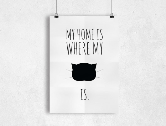 My home is... - B2 - plakat typograficzny PLAKATY GEOMETRYCZNE