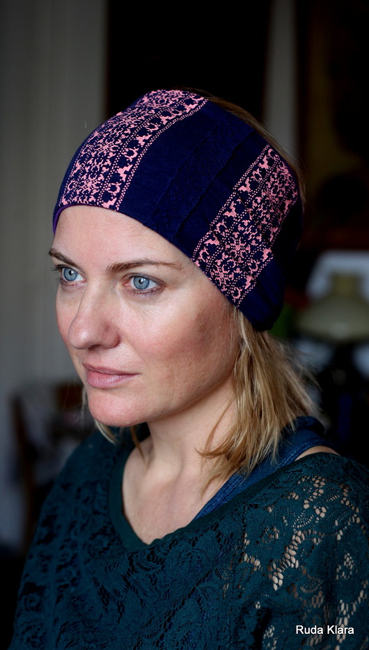 opaska etno boho koronka granat folk wiosenna ruda klara