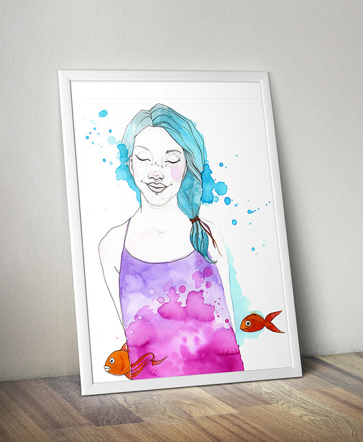 plakaty Plakat- ilustracja RYBKI I 50x70cm
