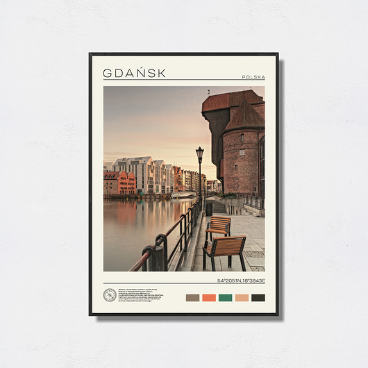 plakaty Gdańsk plakat w stylu retro