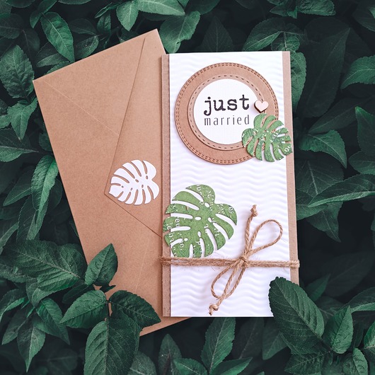 zaproszenia i kartki na ślub JUST MARRIED :: KARTKA ślubna :: MONSTERA