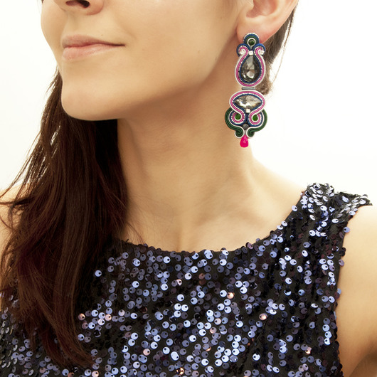 Kolczyki soutache - styl indyjski, orientalne maanuela
