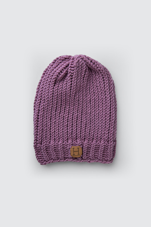 Czapka beanie z wełny merynosa handmade RÓZ HisOutfit