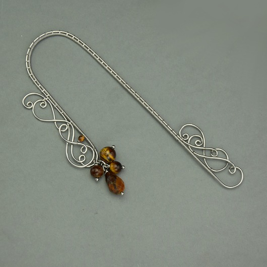 zakładki do książek Zakładka do książki metalowa tygrysie oko ozdobna wire wrapping