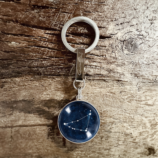 breloki Capricorn - konstelacja Koziorożca, stalowy brelok + box