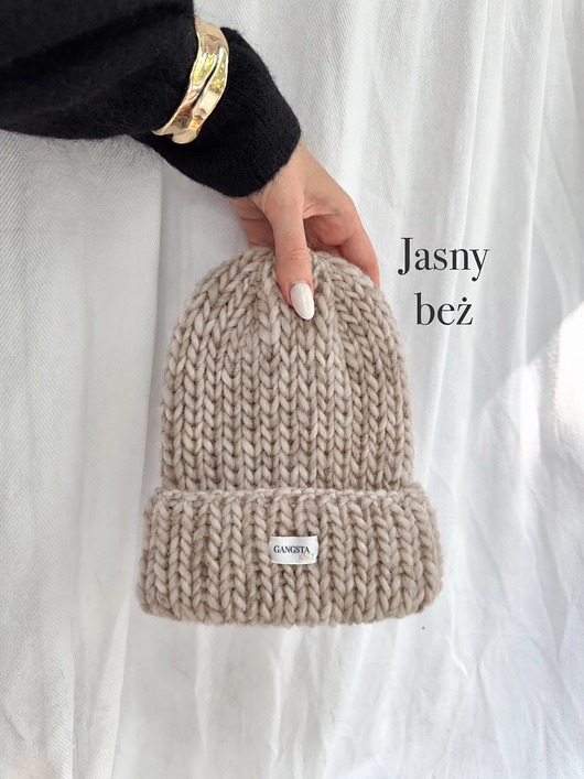 czapki damskie Czapka Lily 100% wełna *jasny beż*