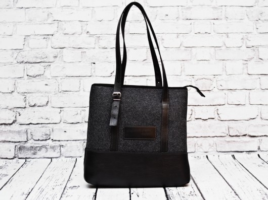 Torba FILCOWA / Torebka damska / Ciemny filc playworkcreate