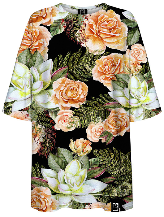 t-shirt damskie DR.CROW T-shirt Damski Oversize Lilies
