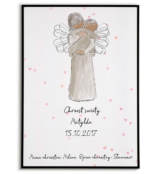 Chrzest - inne PLAKAT personalizowany metryczka z okazji CHRZTU ŚW. dla dziecka