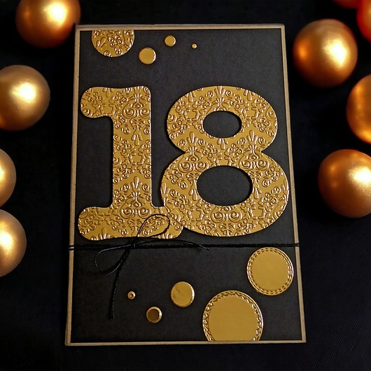 kartki scrapbooking KARTKA A5 z Twoimi życzeniami :: glam : 18 urodziny