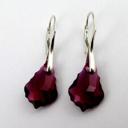 kryształ Swarovski Baroque Ruby w srebrze PRYZMAT