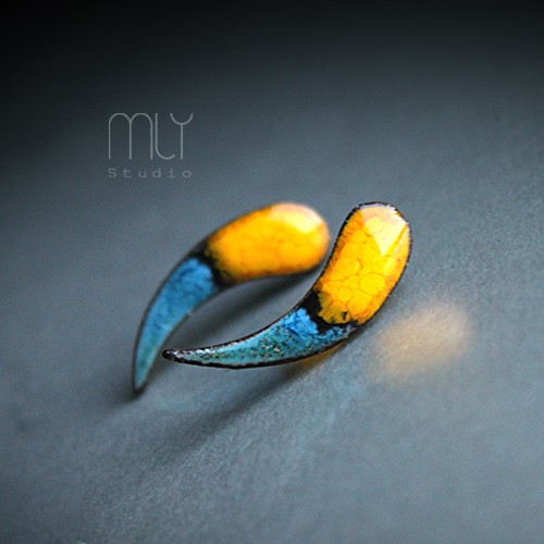 kolczyki ceramiczne Plażowe Kły/stal chirurgiczna