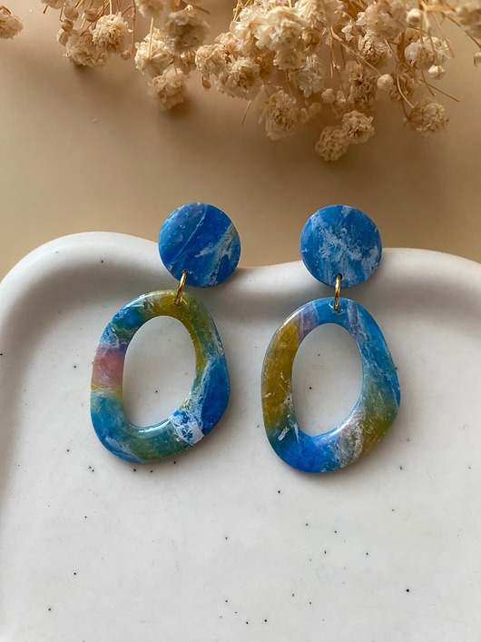 kolczyki z masy plastycznej Wiszące kolczyki ALE 07