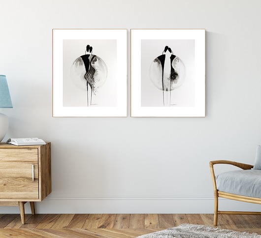 Zestaw 2 grafik 40 x 50 cm ZAM MiniMalArt