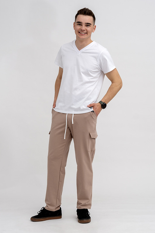 t-shirty męskie T-shirt męski do V biały