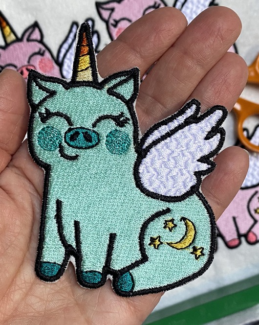 naszywki na ubrania Haftowana Naszywka Świnka Chrumcia Jednorożec