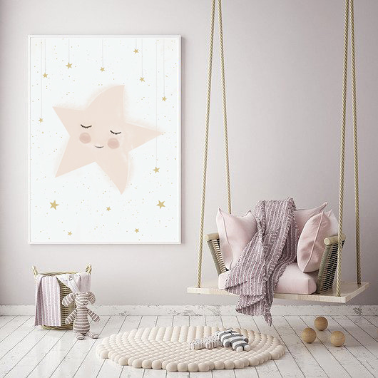 gwiazdka pudrowy róż 50x70 cm Milo Mi