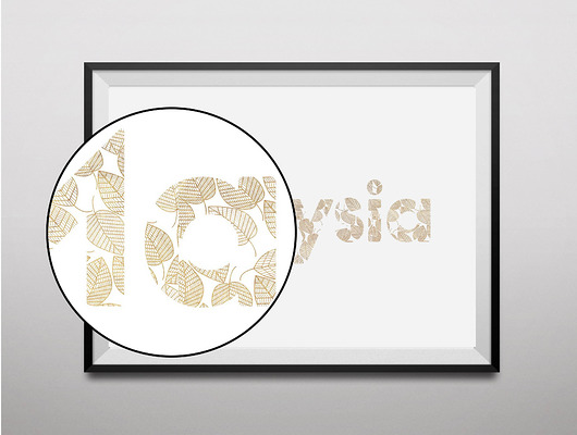 Personalizowany złocony plakat Liście Old Soul Mood Prints