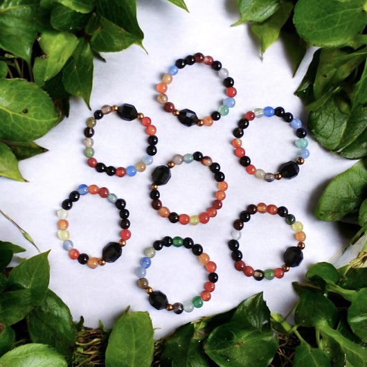 pierścionki elastyczne Pierścionek : turmalin, agat multicolor