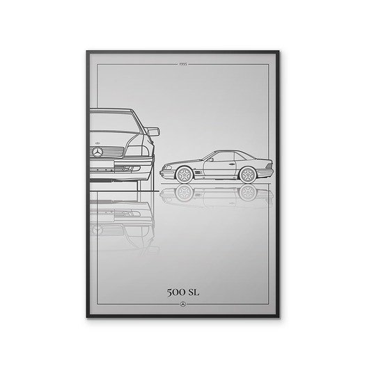plakaty Plakat Motoryzacja - Mercedes 500SL