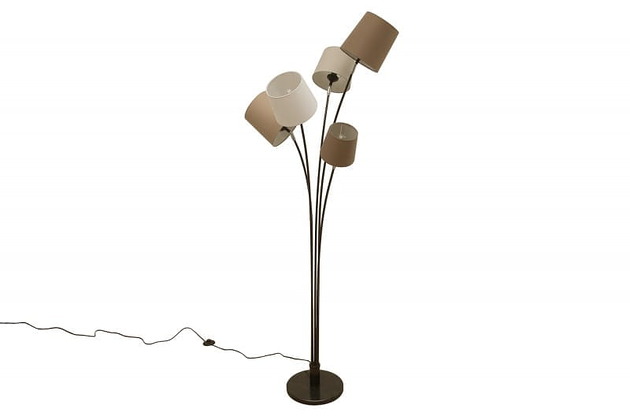 lampy podłogowe Lampa podłogowa, stojąca Multi Levels, lniane klosze, 176x50x50 cm