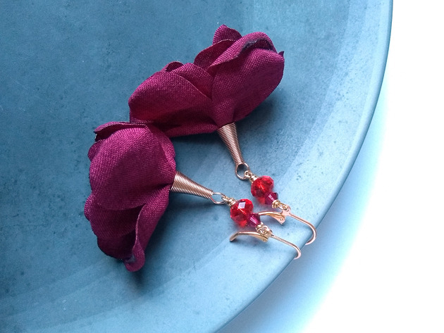 Słodka wiśnia złote kolczyki by Matusevic