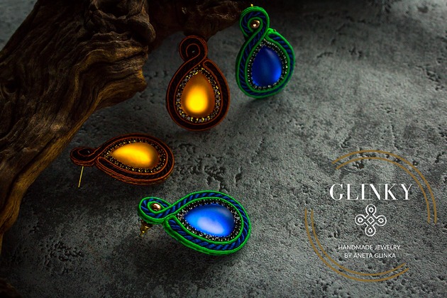 kolczyki soutache Drobne kolczyki sutasz kolorowe