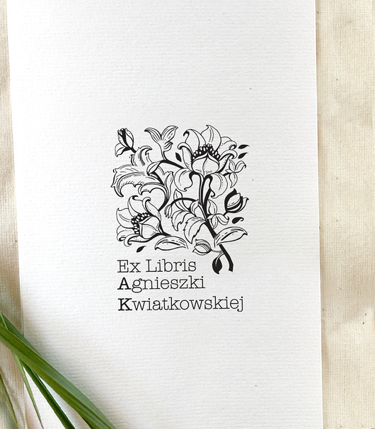 stemple Kwiaty ART DECO - pieczątka Ex Libris