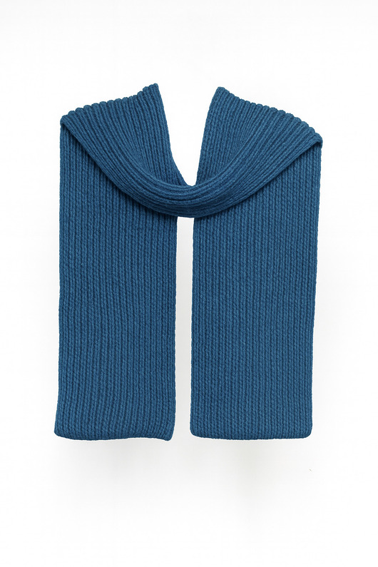 szale damskie PUCHACZ RWS Oceaniczny - duży mięsisty szalik z wełny merino i bawełny