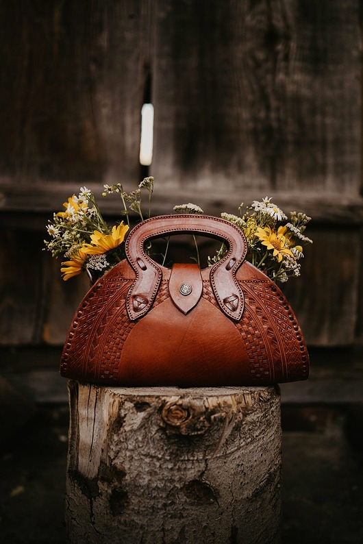 torebki do ręki Torebka skórzana ręcznie robiona góralska Cuero wzory zakopane