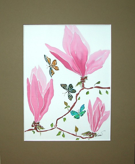 Jedwab-motyle w magnoliach Iwona D
