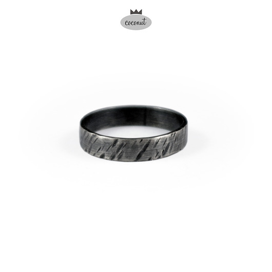 Obrączka RAIN - oksydowane srebro 3147646 - Pakamera.pl