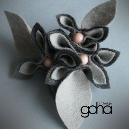 pudroworóżowa -Biżuteria Autorska-zamówienie FlowerFelt Design